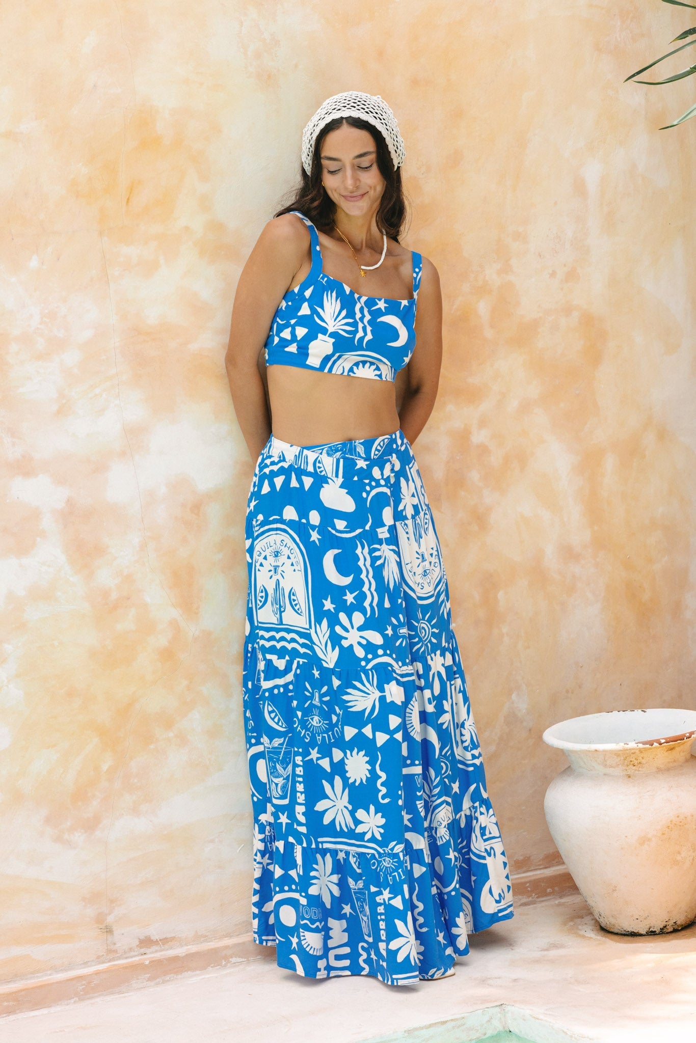 Heychic Soquila Tropical Crop Top (Blue)