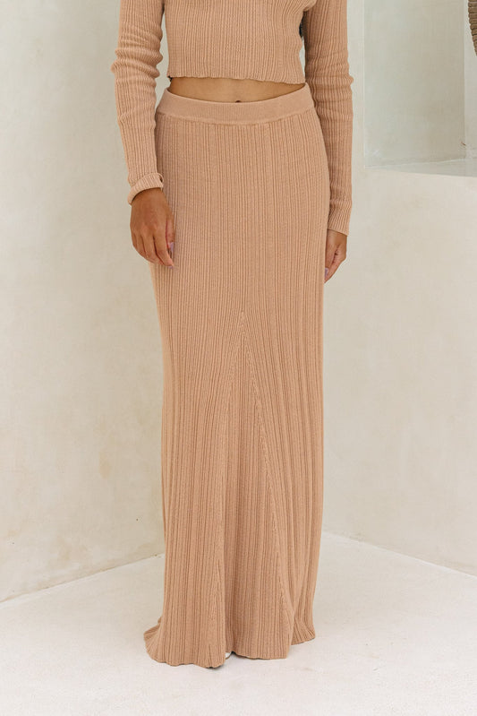 Heychic Valerie Knit Maxi Skirt (Mocha)