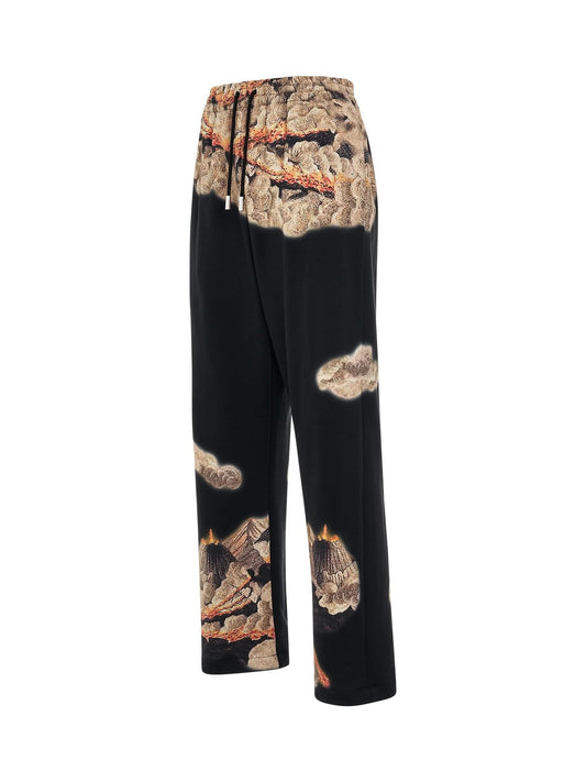 WOOYOUNGMI Volcano Print Sweatpants (Black)