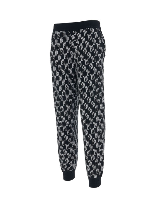 WE11DONE Monogram Knit Jacquard Trouser (Black)