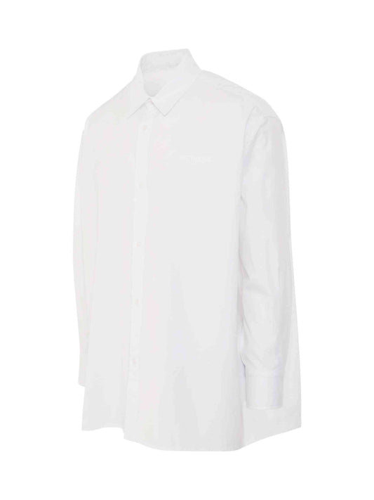 WE11DONE 1506 Logo Print Cotton Shirt (White)