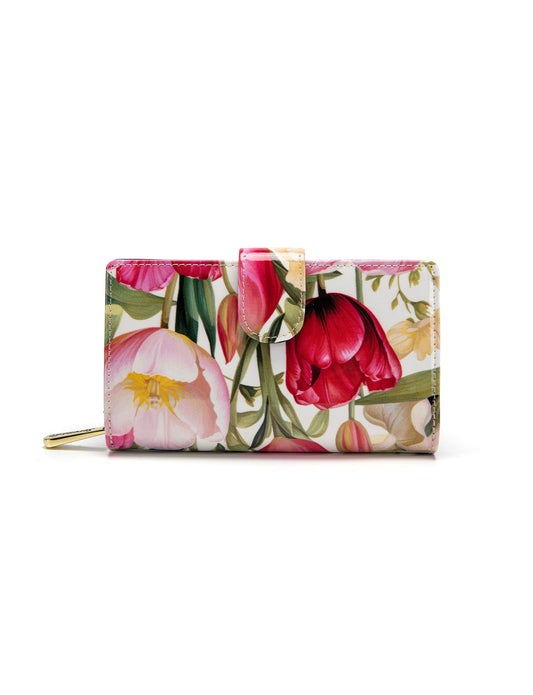 SPRING TULIP MED LEATHER RFID WALLET- WSF2102