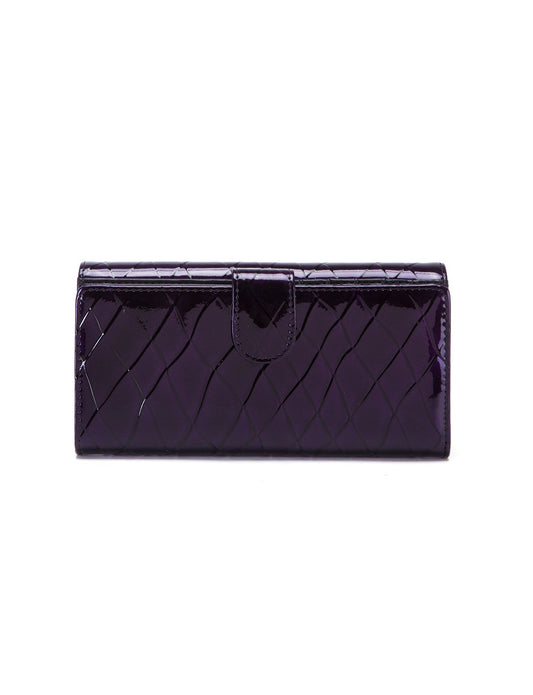YOLANDA LARGE PATENT LEATHER WALLET WITH RFID- WSF2701