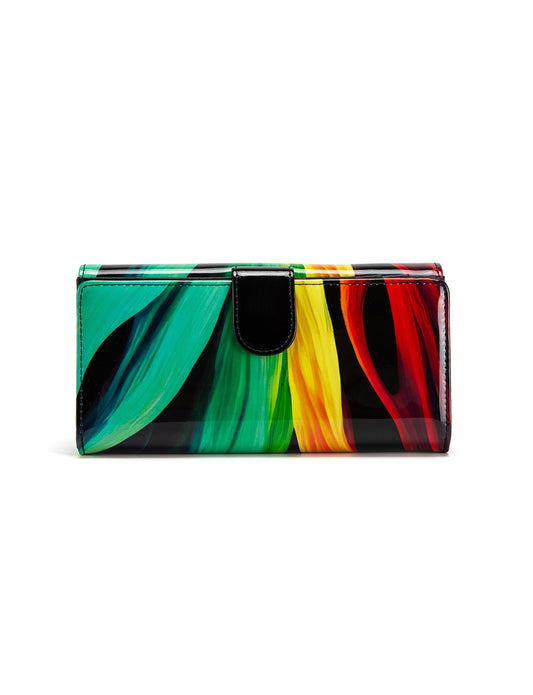 FLAME LARGE PATENT LEATHER WALLET WITH RFID- WSF4401