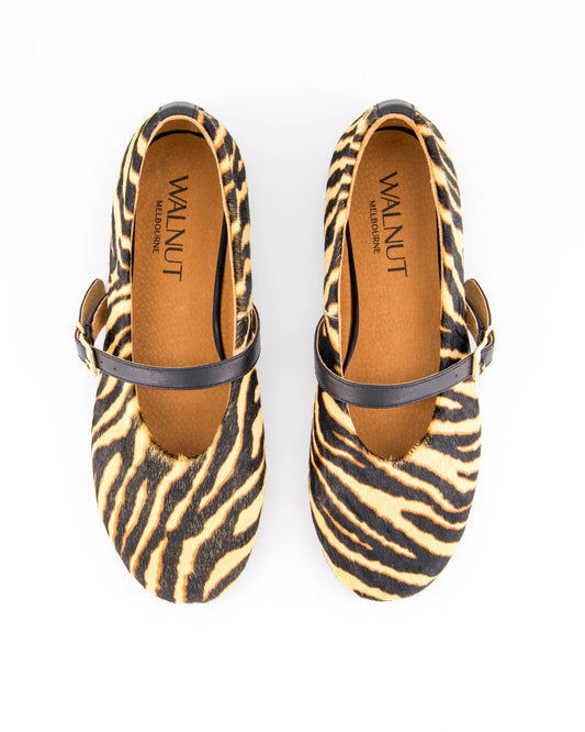 Walnut Melbourne Zetta Leather Ballet (Zebra)