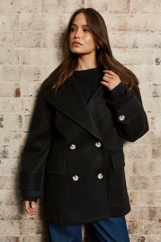 Walnut Melbourne Swiss Coat (Black)