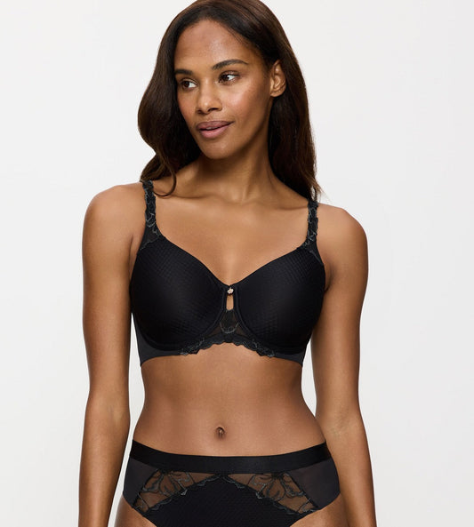 Triumph Wild Azalea Florale Minimiser Bra (Black)