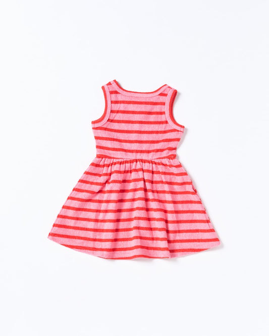 Walnut Melbourne Wren Dress (Terry Stripe Pink)