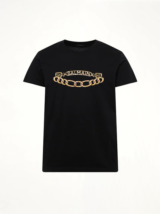 Balmain Chain Logo T-Shirt (Black)