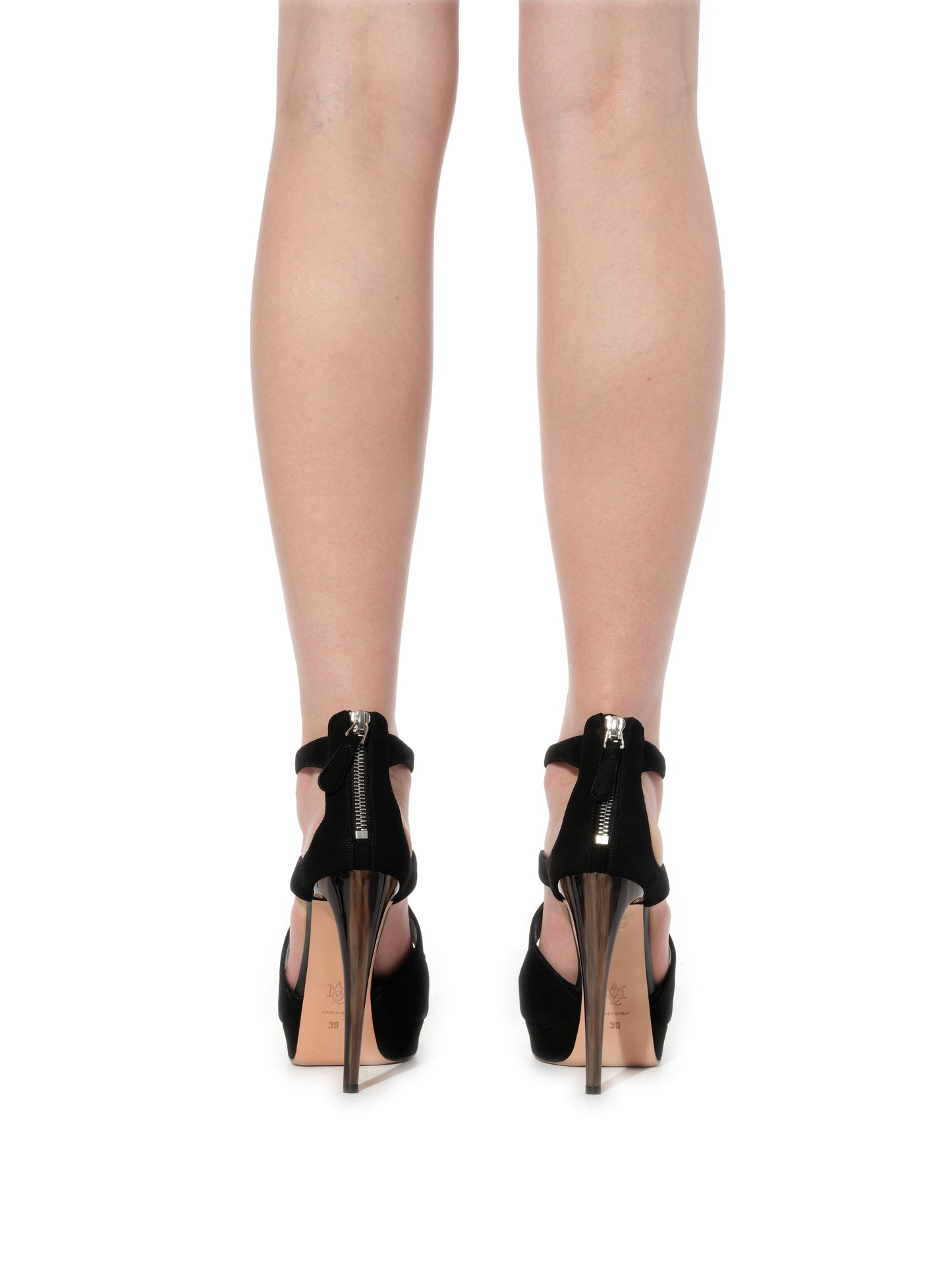 ALEXANDER MCQUEEN Alexander McQueen Leather Heels (Black)