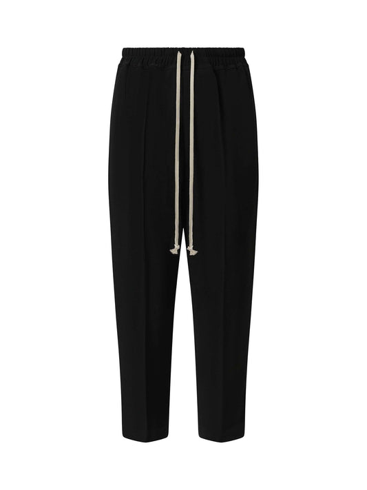RICK OWENS Heavy Cady Cropped Drawstring Astaires Pants (Black)
