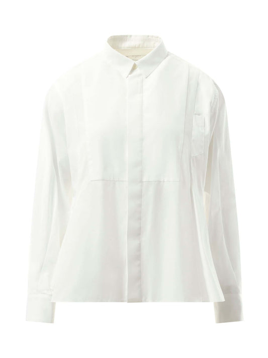 SACAI Cotton Poplin Layered Shirt (White)