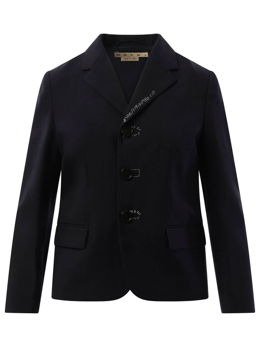 MARNI 3 Button Wool Jacket (Navy)
