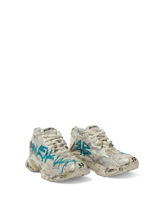 BALENCIAGA Runner Graffiti Sneaker (White)