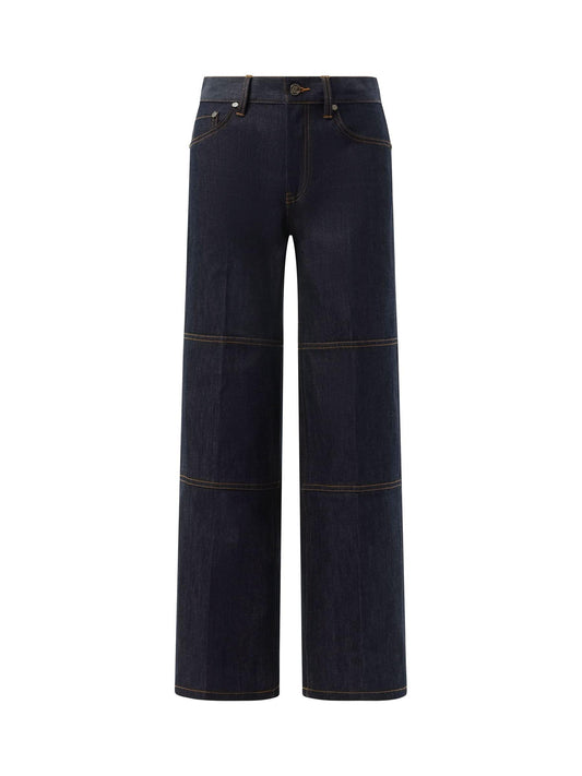 HELMUT LANG Women Zip Carpenter Jeans (Raw Indigo)