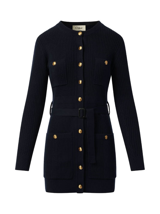 CHLOE Long Fitted Cardigan (Navy)