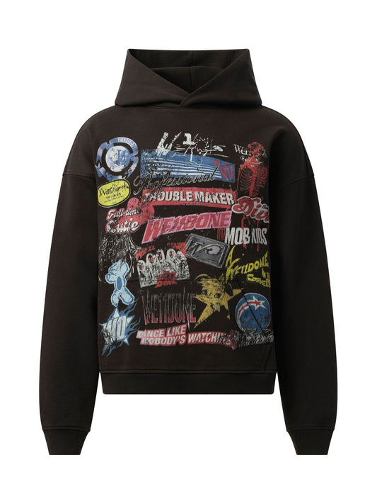 WE11DONE Vintage Collage Hoodie (Black)