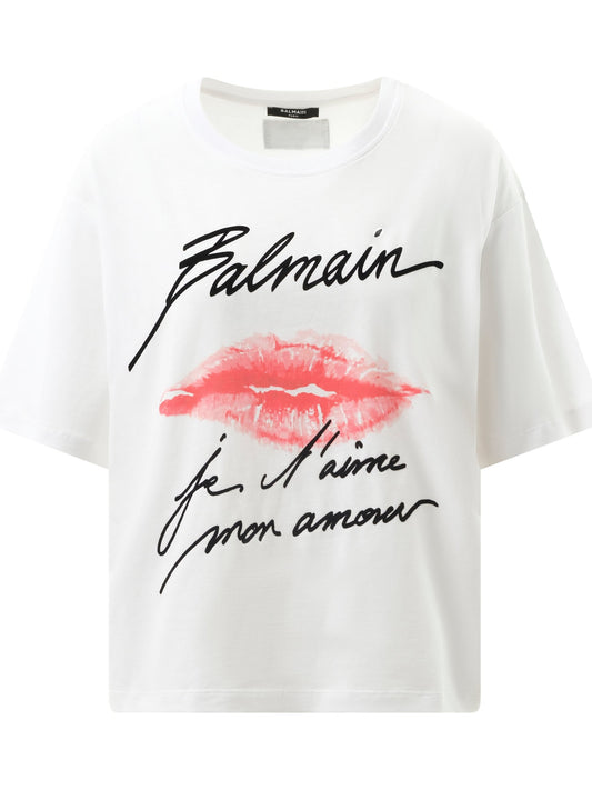 BALMAIN Balmain Kiss Print T-Shirt (Multicolor)