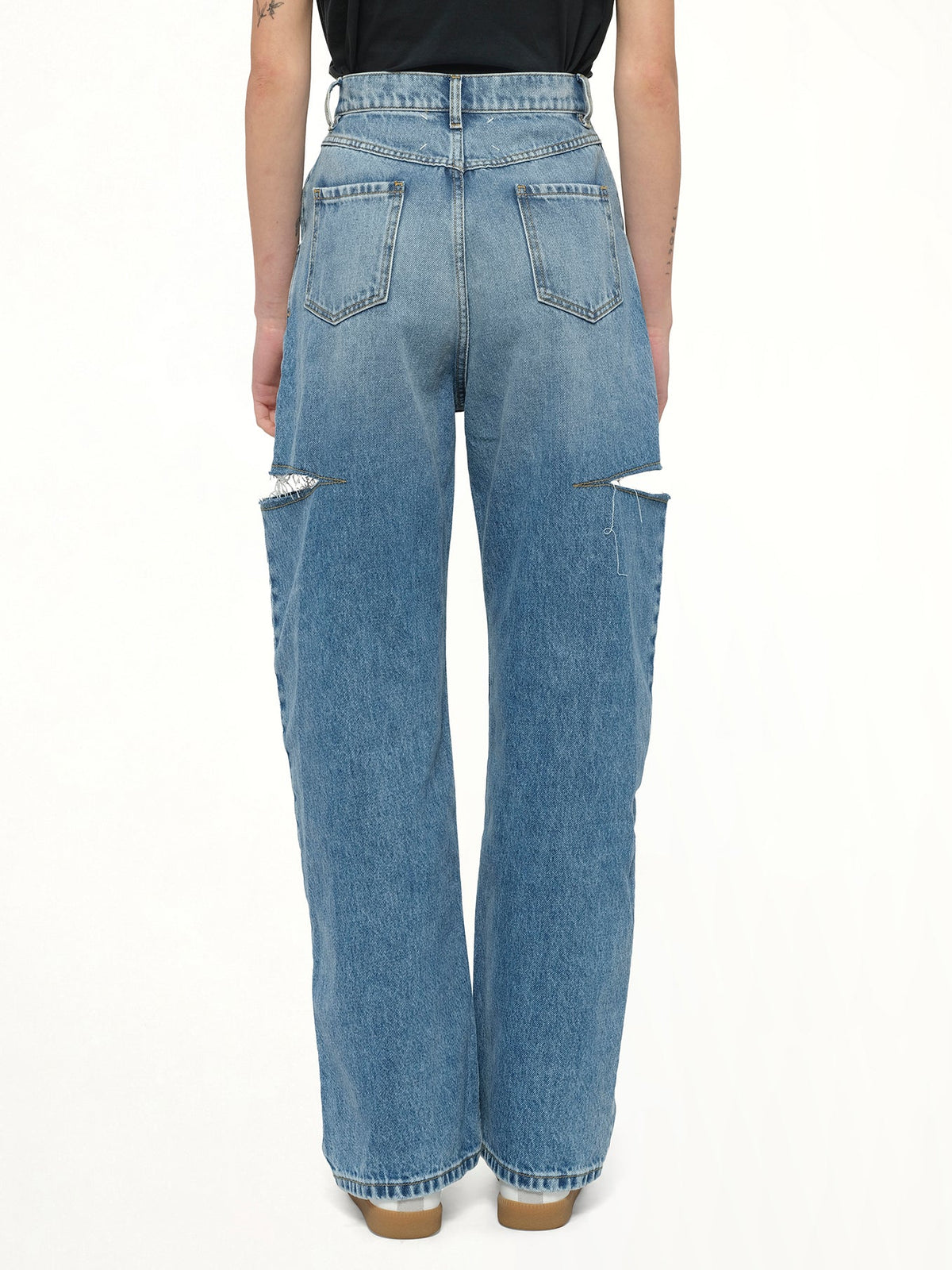 MAISON MARGIELA Slash Loose Fit Denim Jeans (Blue)