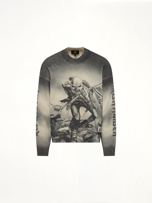 REPRESENT Iron Maiden Trooper Knit Sweater (Sunfade Grey)