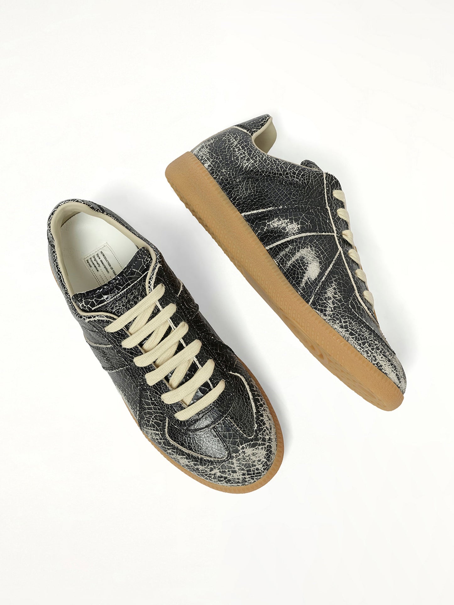 MAISON MARGIELA Replica Crackling Leather Sneaker (Black)