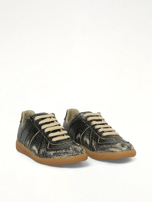 MAISON MARGIELA Replica Crackling Leather Sneaker (Black)