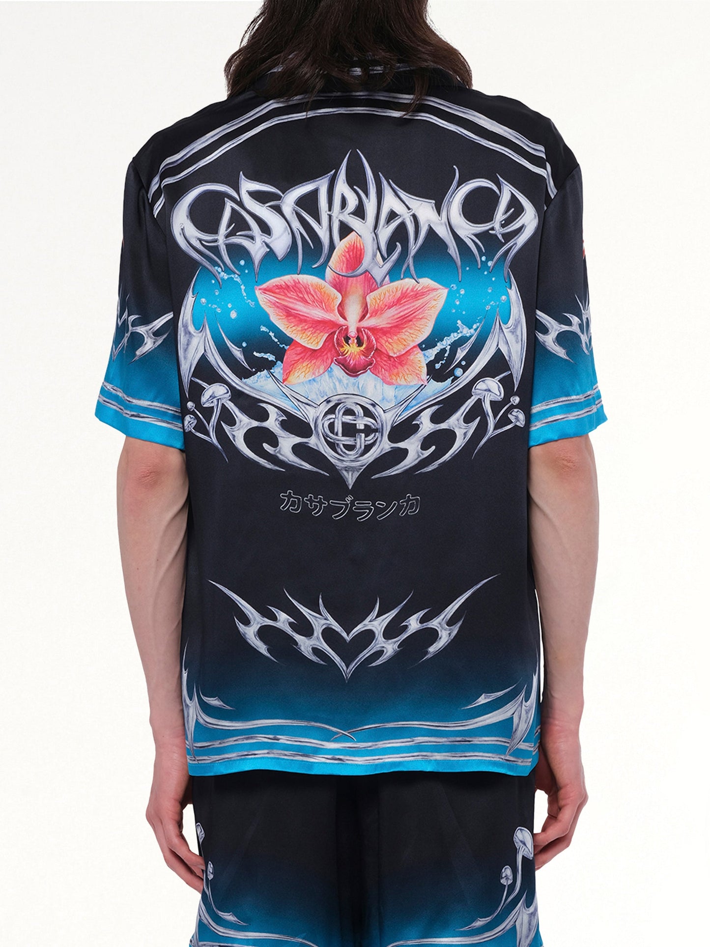 CASABLANCA Silk Satin Blades Shirt (Multicolour)