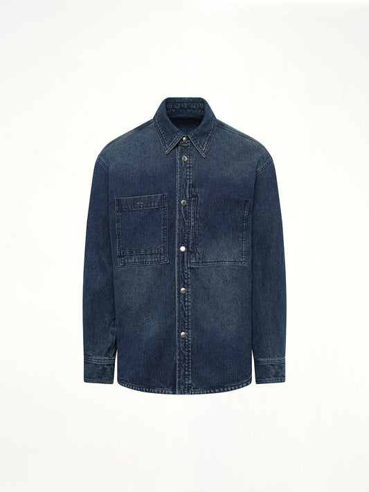 WOOYOUNGMI Logo Denim Shirt (Blue)