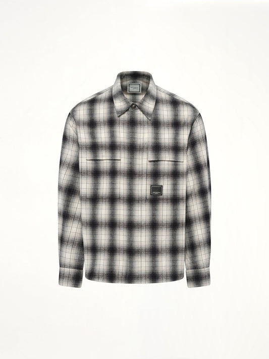 WOOYOUNGMI Logo Patch Check Shirt (Black)