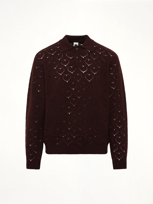 VOWELS Eyelet Polo (Dark Tobacco)