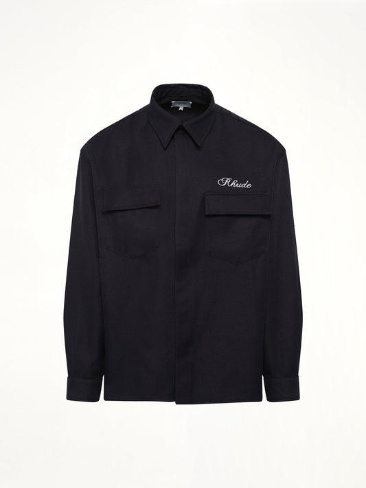 RHUDE Boxy LS Work Shirt (Black)