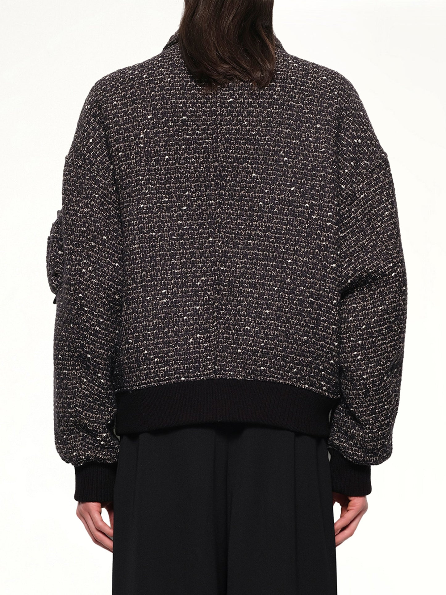 WOOYOUNGMI Tweed Bomber Jacket (Black)
