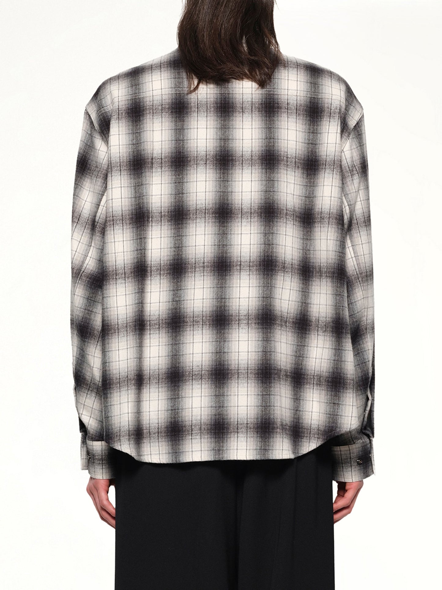 WOOYOUNGMI Logo Patch Check Shirt (Black)