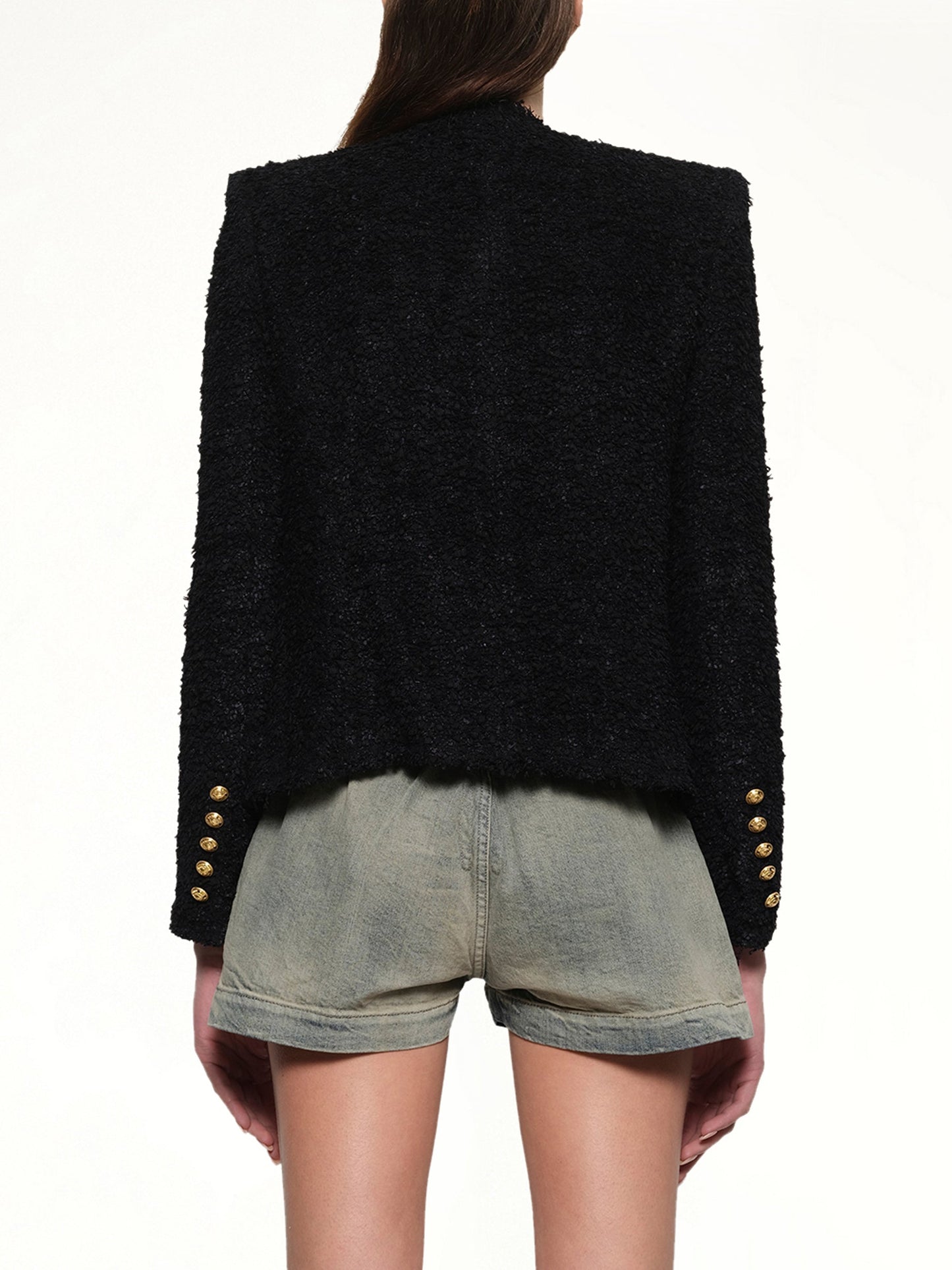 BALMAIN Tweed Spencer Jacket (Black)
