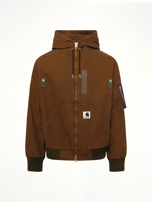SACAI Carhartt WIP Washed Duck Hooded Blouson (Dark Beige)