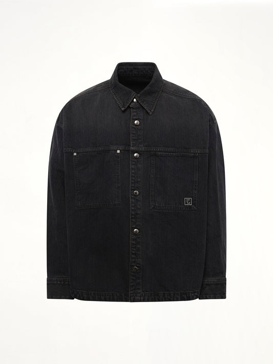 WOOYOUNGMI Double Pocket Denim Shirt (Black)