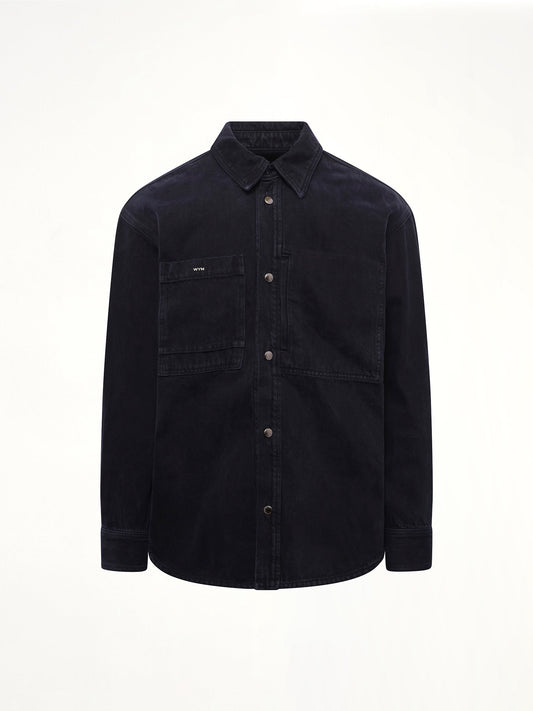 WOOYOUNGMI Logo Denim Shirt (Navy)