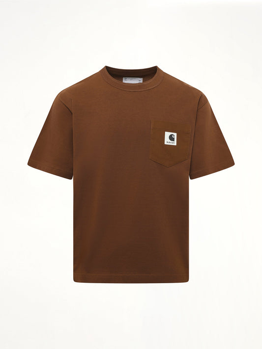 SACAI Carhartt WIP Cotton Jersey T-Shirt (Dark Beige)