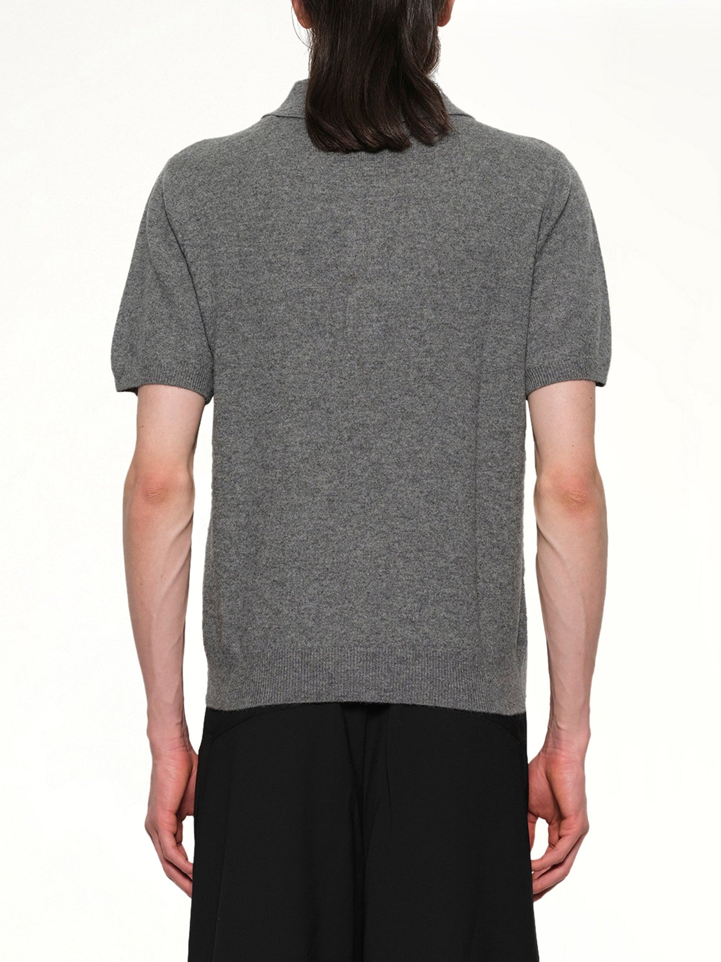 ENTIRE STUDIOS Short Sleeve Knit Polo (Concrete)