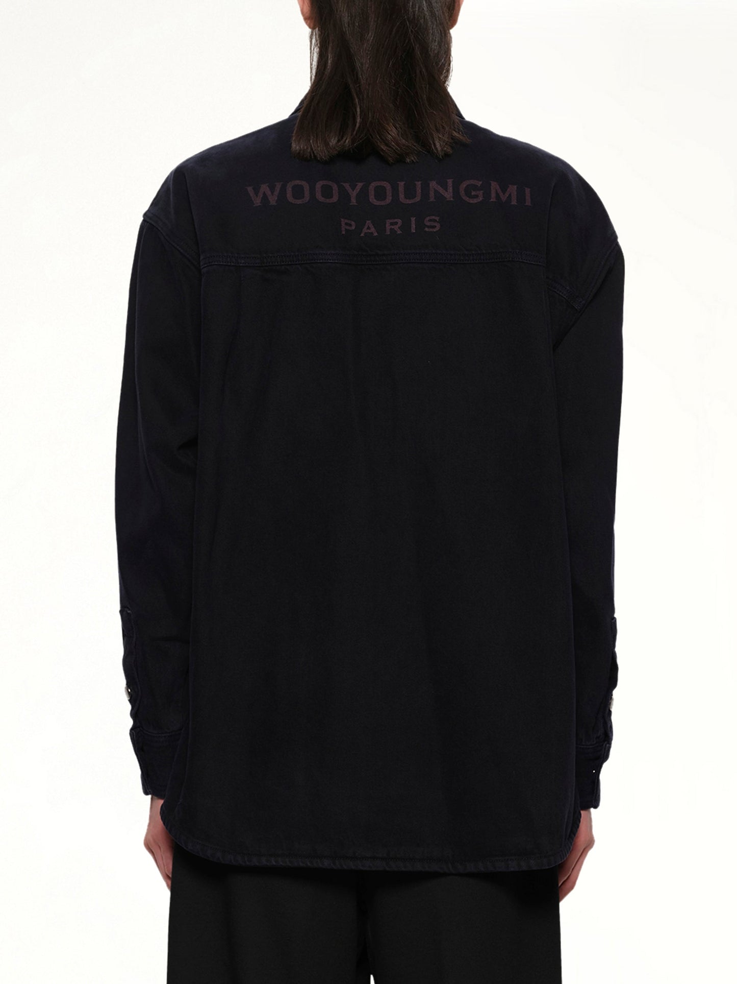 WOOYOUNGMI Logo Denim Shirt (Navy)