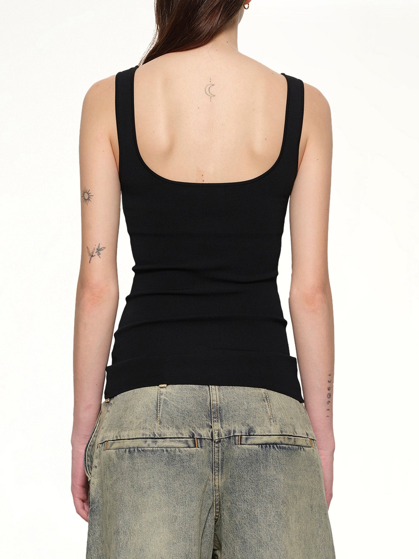 ENTIRE STUDIOS Squared Neck Top (Black)