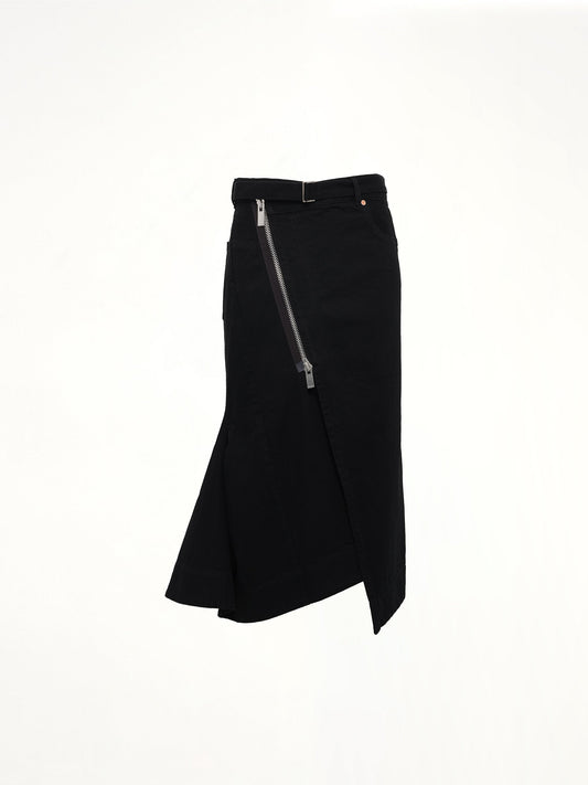 SACAI Side Zip Denim Skirt (Black)