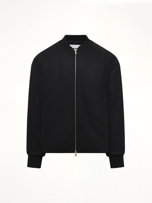 JIL SANDER Zip Up Padded Bomber Jacket (Black)