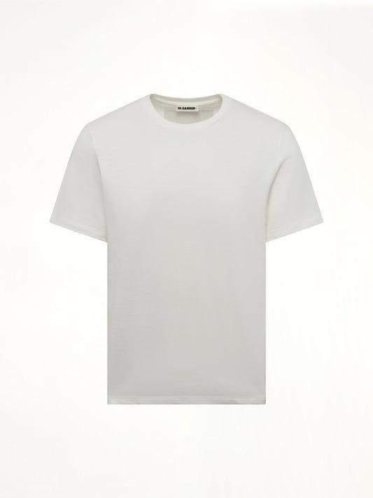 JIL SANDER Leather Patch T-Shirt (Porcelain)