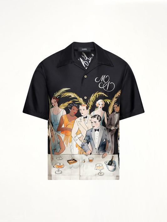 AMIRI Bar Scene Bowling Shirt (Black)