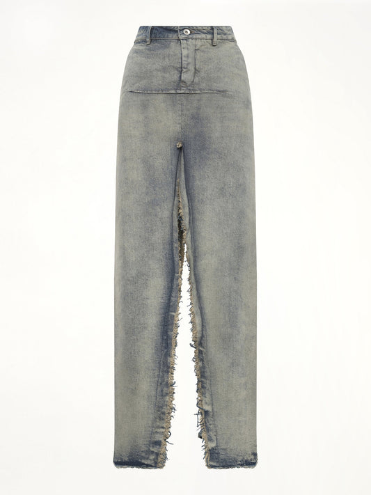RICK OWENS Denim Sliced Skirt (Dirty Hustler)