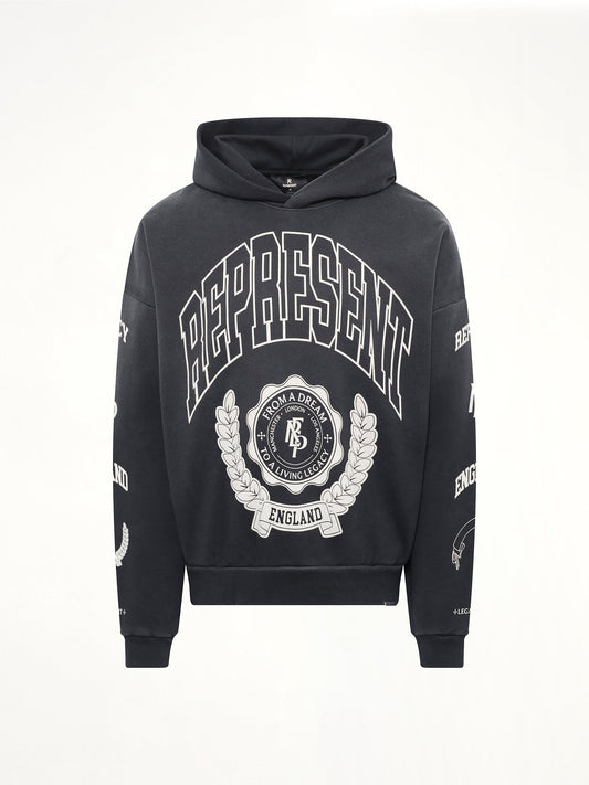 Represent Legacy Crest Hoodie (Stained Black)