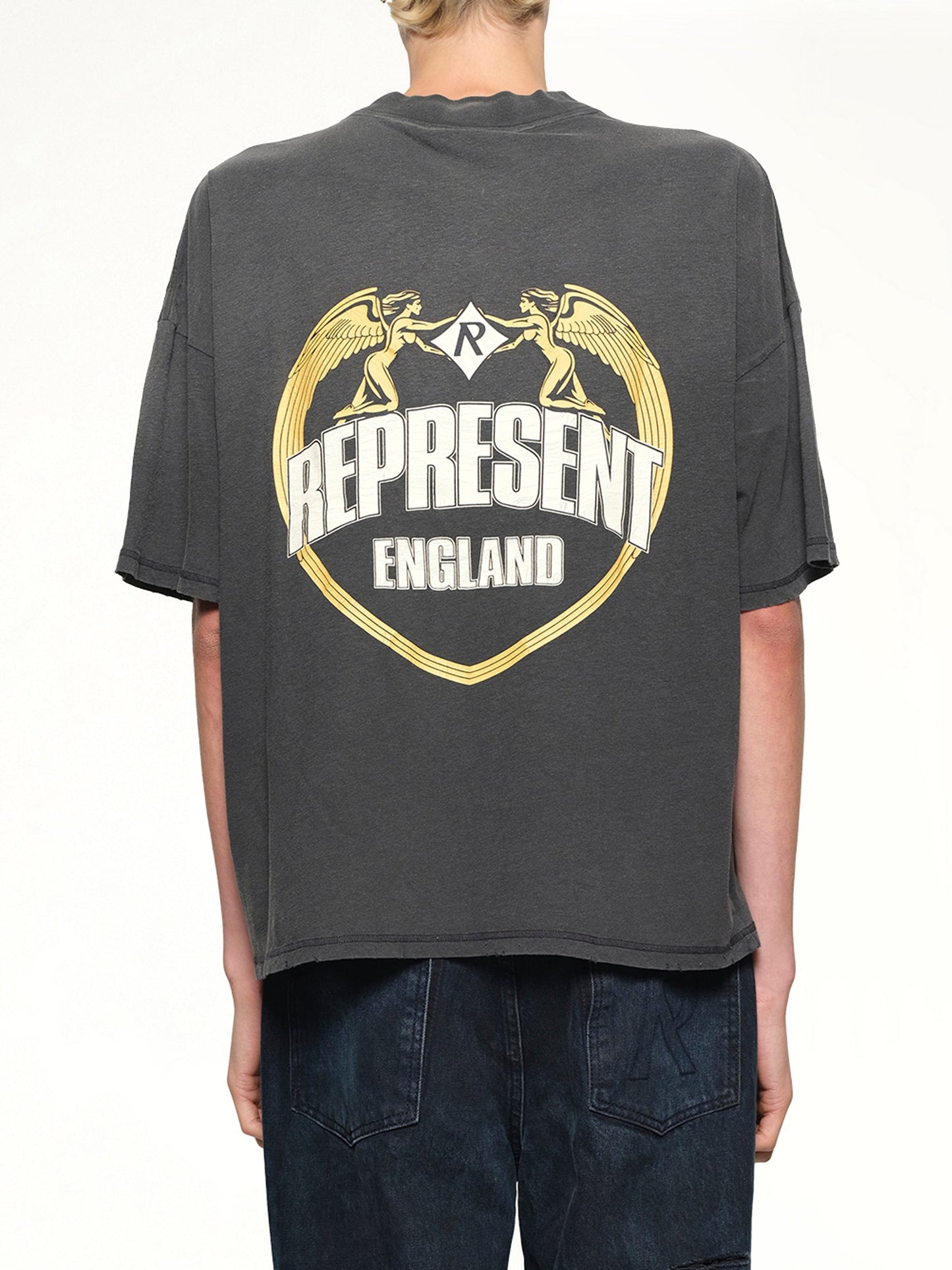 Represent Angel Border T-Shirt (Stained Black)
