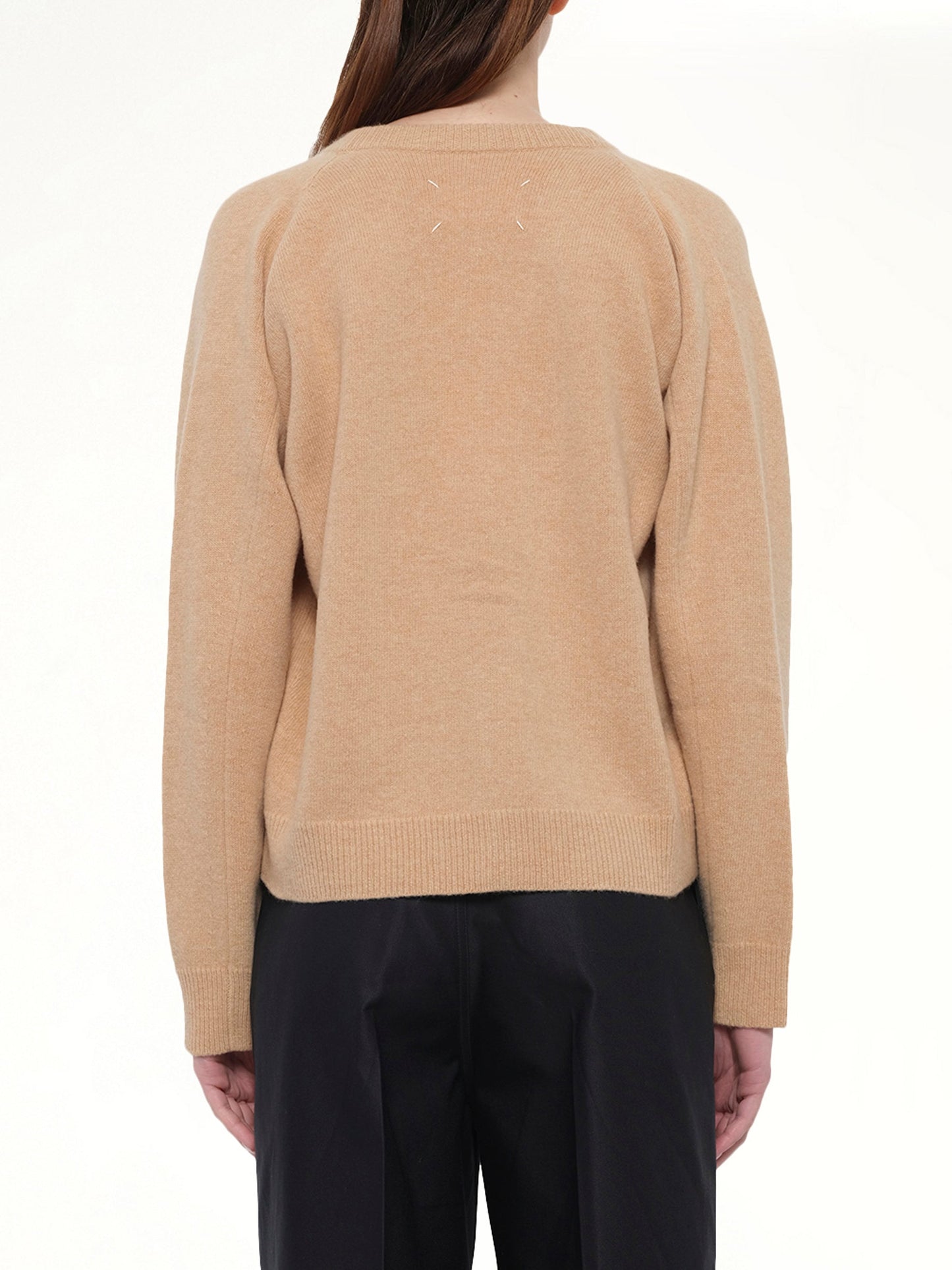 MAISON MARGIELA Gauge 7 Wool Cardigan (Brown)