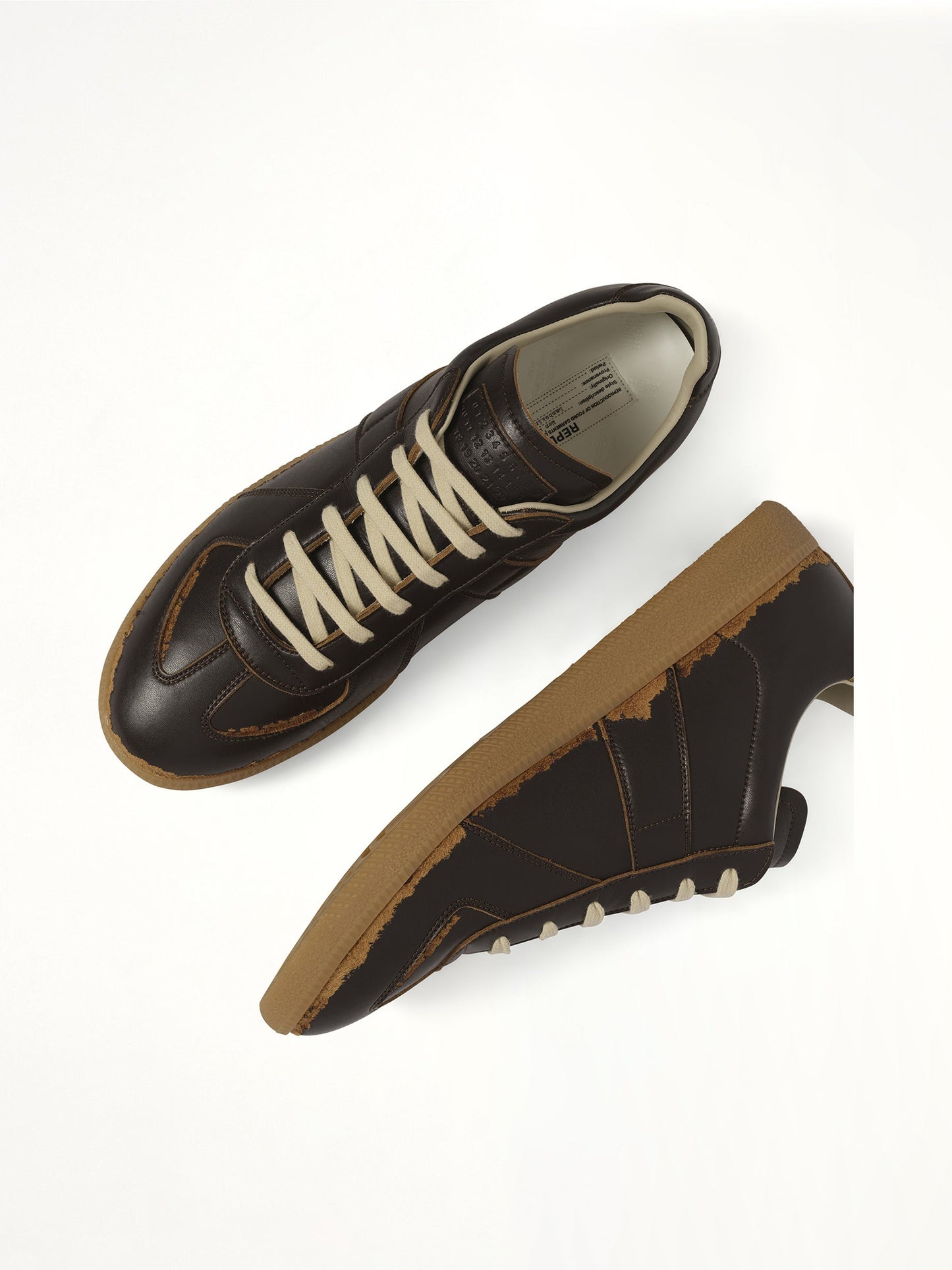 MAISON MARGIELA Replica Leather Sneaker (Brown)